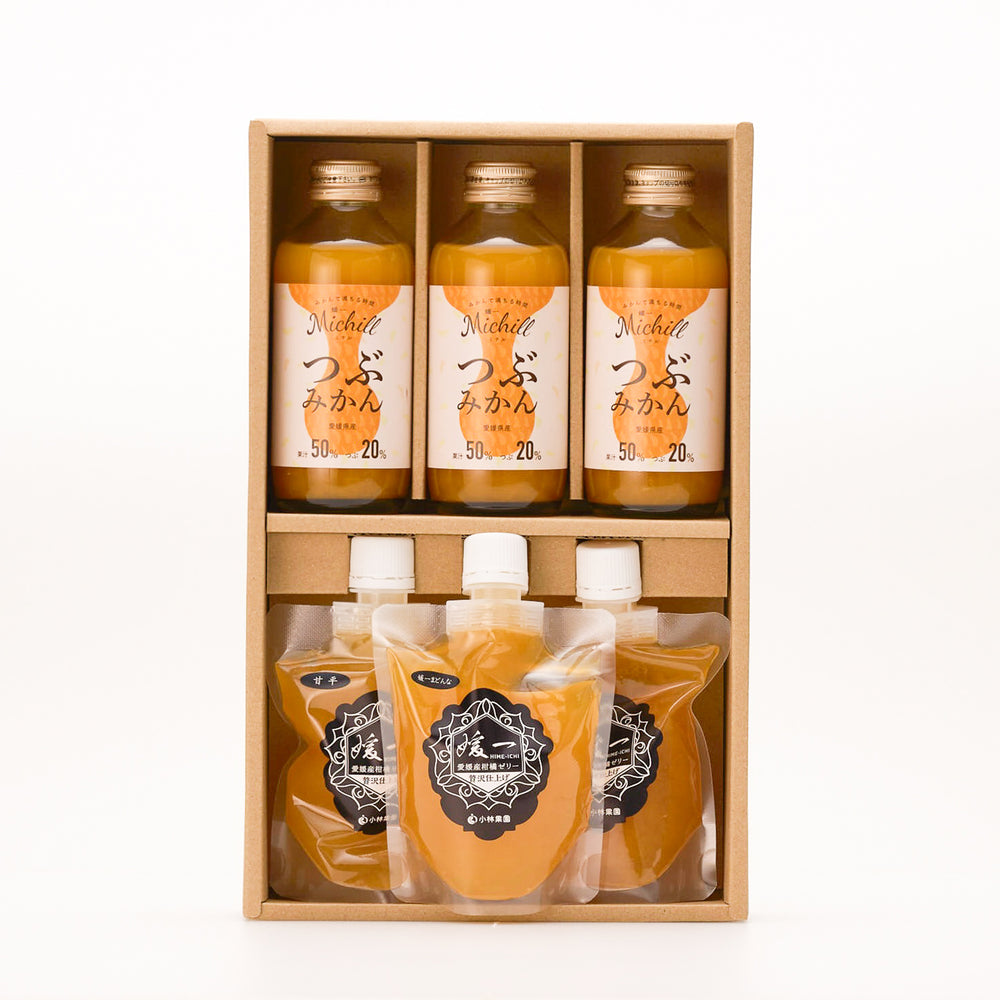 Michill みかんジュース3本＆媛一飲むゼリー3種ギフトセット｜愛媛県西宇和産 えひめ果実便